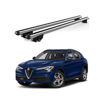 Kanca Alfa Romeo Stelvio 2017 Ve Sonrası Uyumlu Gri Kilitli Ara Atkı 120cm Port Bagaj Tavan Barı