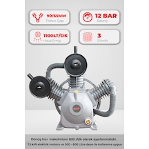 Kompresör Kafası 3 Piston 12 Bar Gk600