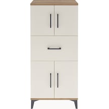 Arges Dolap Tek Raflı Tek Çekmeceli 4 Kapaklı 60x30x134 Çam-a... Çam