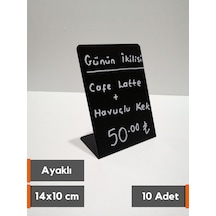 10 Adet Silinebilir Karatahta Siyah Etiket 14x10 Cm İsimlik Stand