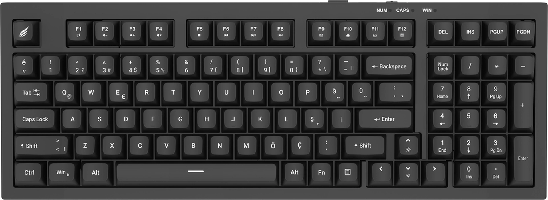 Hawk Gaming Hk210 Membrane Rainbow Type C Kablolu Siyah Full Türkçe Gaming Klavye