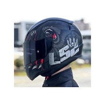 Ls2 Rapid 2 Clawn Full Face Motosiklet Kaskı Siyah Vizörlü Siyah - Gri - Kırmızı