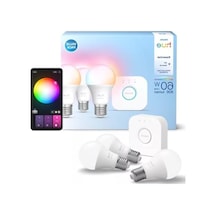 Philips Hue Essential 3'lü E27 Ampul Başlangıç Seti 806 Lumen - 15.000 Saat Ampul Kullanım Ömrü 10c