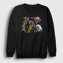 Presmono Unisex Band Iron Maiden Sweatshirt Siyah