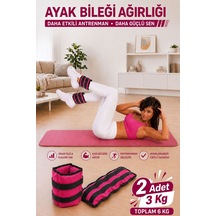 Spor Byfit 3 Kg x 2 Adet Pembe El veya Ayak Bileği Ağırlığı Pembe