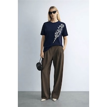 Fashion Friends Baskılı Lacivert Kadın Bluz 26y0229k1