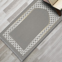 Evaşk Namazlık Dokuma Halı Kaymaz Muslumana Seccade80 x 130 Gri EVASK803C80