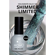 Momo Professional Shimmer Limited Holografik Kalıcı Oje Sl04 Rakı Beyazı Turkuaz Yeşil Simli 10 ML