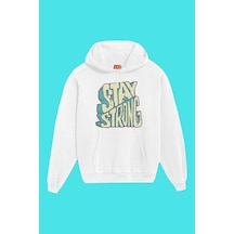 Startmore Unisex Beyaz Stay Strong Baskılı Sweatshirt Beyaz