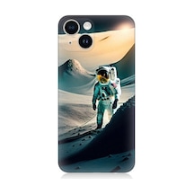 Apple Uyumlu iPhone 14 Astronot Ve Araştırma Desenli Silikon Kılıf
