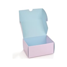 Kurabiye Kutusu Pembe-mavi 11 X 15 Cm 25 Adet