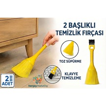 2 Adet Klavye Ve Araç Mikrofiber Toz Alma Püskülü Ve Fırçası Araç Detay Fırçası Çift Başlıklı Mini Temizlik Fırçası 2 İn 1 Fırça
