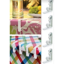 Plastik Masa Mandalı Yaylı Masa Örtüsü Tutucu 4 Adet