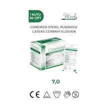 Steril Cerrahi Lateks Pudrasız Eldiven 7 Beden 50 Çift