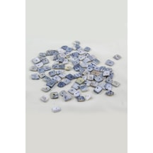 Gri Desenli Düz Doğal Taş Boncuk 8-10 Mm Boyutlarında 25 Gram Yaklaşık 100 Adet
