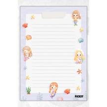 A5 Deniz Kızı Bloknot Çizgili Defter - 50 Yaprak - Memopad - Notepad - Not Defteri - Not Kağıdı Mor Mor