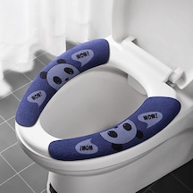 Mavi Evrensel Klozet Kapağı Yumuşak Karikatür Wc Macunu Tuvalet Yapışkan Koltuk Pedi Yıkanabilir Banyo Isıtıcı Koltuk Çıtası Ped Yastık Mavi