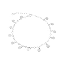 Brezza Lusso Jewelry Pullu Sallantılı Full Taşlı Su Yolu Gümüş Kadın Ayak Halhal Gümüş