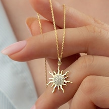925 Ayar Gold Gümüş Güneş Kolye