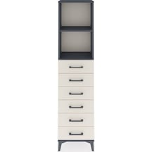 Arges Dolap 2 Raflı 6 Çekmeceli 44x30x182 Antrasit-aytaşı Antrasit
