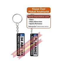 Kişiye Özel Plaka Anahtarlık Mavi