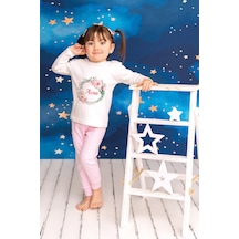 Pia Baby İsme Özel Kız Çocuk Pijama Takımı %100 Pamuk Penye İsim Baskılı Kişiye Özel Çocuk Pijaması 10244p14pi Krem