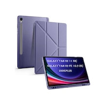 Samsung Galaxy Uyumlu Tab S9 X710 X716 X718 Kılıf Kalem Bölmeli Trifolding Case