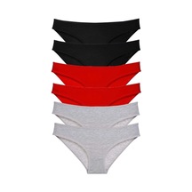 Hubrendy Tedarik 6 Adet Süper Eko Set Likralı Kadın Slip Külot Siyah Kırmızı Gri Çok Renkli