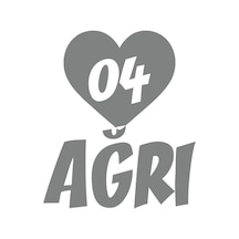 Kalpli 04 Ağrı Araba Sticker 17x17 Cm Gri