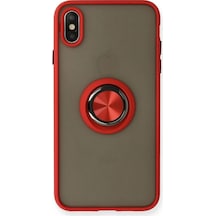 Apple iPhone Uyumlu X Kılıf Montreal Yüzüklü Silikon Kapak - Kırmızı Diğer