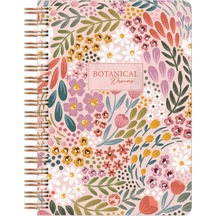 Botanical Spiralli Defter Çizgili Pembe 17x24 Cm