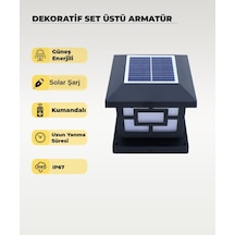 10w Dekoratif Solar Bahçe Aydınlatması 2 Renk Işık - Kumandalı 1 Adet