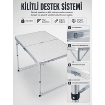 4 Kişilik Katlanabilir Kamp Masası Seti 4 Tabureli 50-65 Cm Ayarlanabilir Yükseklik Genel