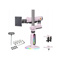 Nb J7 Profesyonel Rgb Aydınlatmalı 32-60 İnç Amortisörlü Oyuncu Monitör Kolu Pembe 2-20 Kg