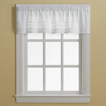 Chf & You Beyaz Kroşe Kafe Mutfak Perdesi Pencere Valance, Çubuk Cep, 132 G X 44 U İnç, 1 Valance