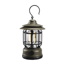 Dış Mekan Için Taşınabilir Led Kamp Feneri Şarj Edilebilir Vintage Acil Çadır Işığı - Yeşil