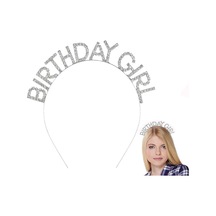 Gümüş Kristal Taşlı Birthday Girl Doğum Günü Tacı İthal Ürün A Kalite Flzdgnkr - 99 17x16 Cm