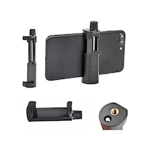 Dikey Ve Yatay Açılabilir Profesyonel Fotoğraf Ve Video Çekim Aparatı Kolay Taşınabilir Ergonomik Min 5cm Max 10cm Telefon Tutucu Tripod Başlık Aparatı Siyah -