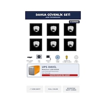 Dahua 6 Kameralı 5mp Ups'li Güvenlik Kamera Seti 5mp Full Color Sesli Dome İç Mekan 1tb 7 Gün Kayıt