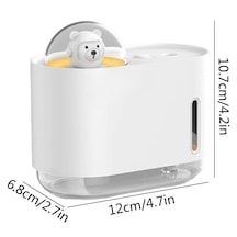 Uzay Ayısı 300 Ml Usb Hava Nemlendirici Led Işıklı Masaüstü Buhar Makinesi, Yatak Odası &amp Amp