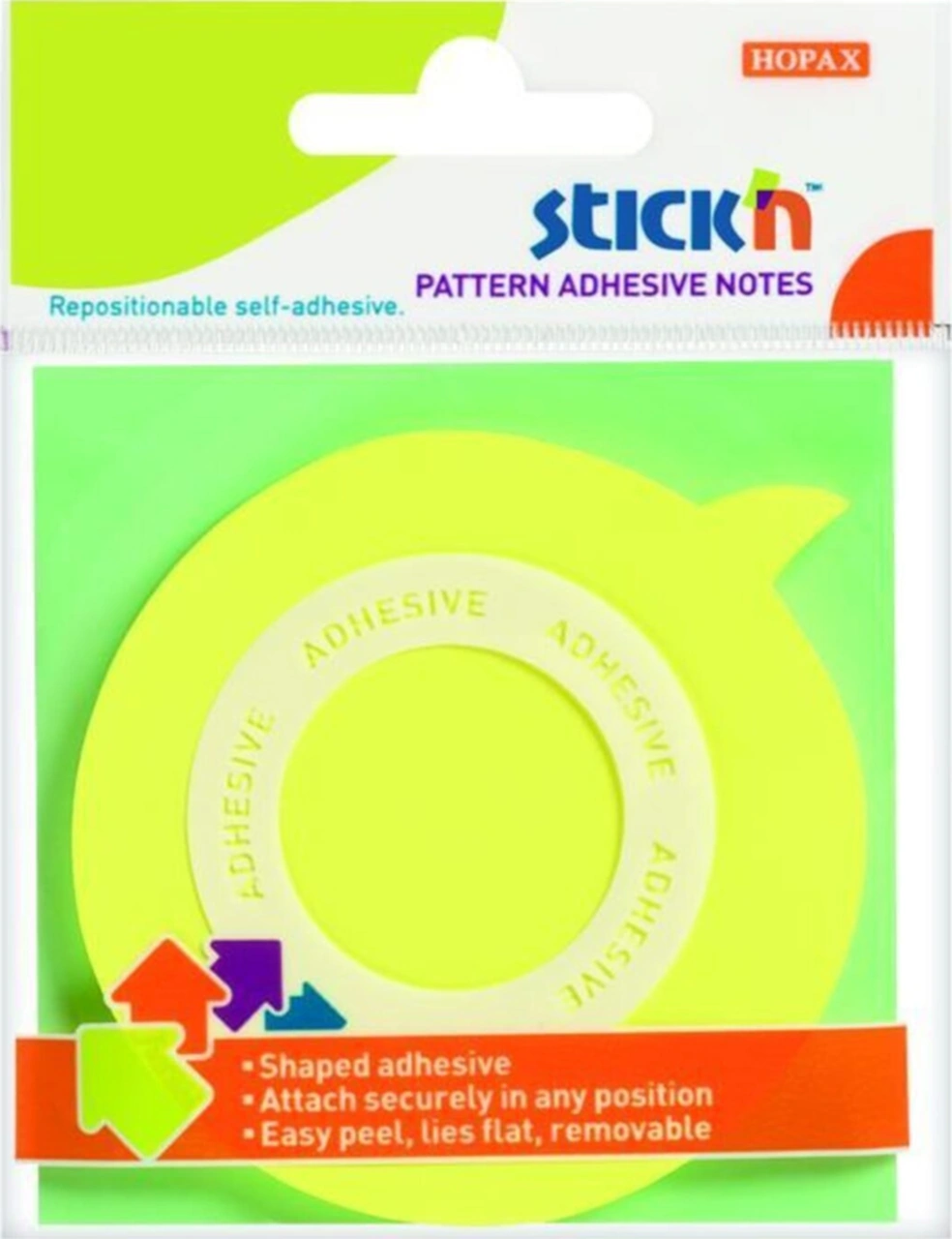 Stickn 360 70x70mm Balon Şekilli Sarı Tüm Kenarları Yap. Not Kağıdı 50 Yp. 4 Paket