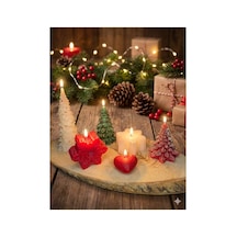 Yılbaşı Konsepti Mumlar Noel Mumları Konsepti 6'lı Paket Çok Renkli