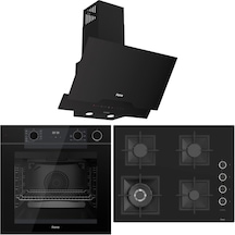 Ferre QEP64CS - SC405-WFA - D063-SA Fryart Artline Steam Siyah Ankastre Set