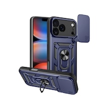Newface Apple Apple iPhone Uyumlu  17 Pro Pars Lens Yüzüklü Silikon - Lacivert