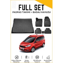 Ford Courier 2020 Model Birebir Uyumlu Bagaj Havuzu+paspas Seti