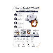 Su Akış Sensörü Yf-s402c Debimetre G3/8" 0.3-10l/dk 5-18v