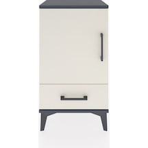 Arges Komodin Tek Raflı Tek Çekmeceli Tek Kapaklı 44x30x80 Antrasit-aytaşı Antrasit