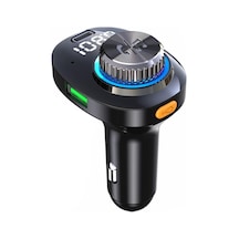 C18 Araç Ses Alıcısı 3.1a Hızlı Şarj Usb Cihazı Bt 5.0 Renkli Led Arka Işık Fm Verici
