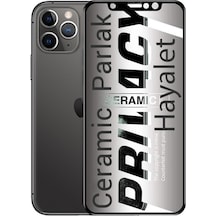Apple Uyumlu   iPhone 11 Pro Hayalet Ekran Koruyucu Cam Parlak Seramik