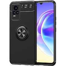 Mobilteam Vivo V21e Kılıf Ravel Silikon Kapak - Siyah Siyah